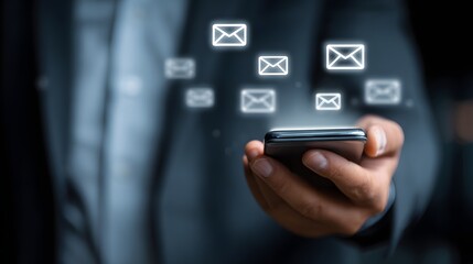 Email Marketing on Mobile, Business Communication Concept