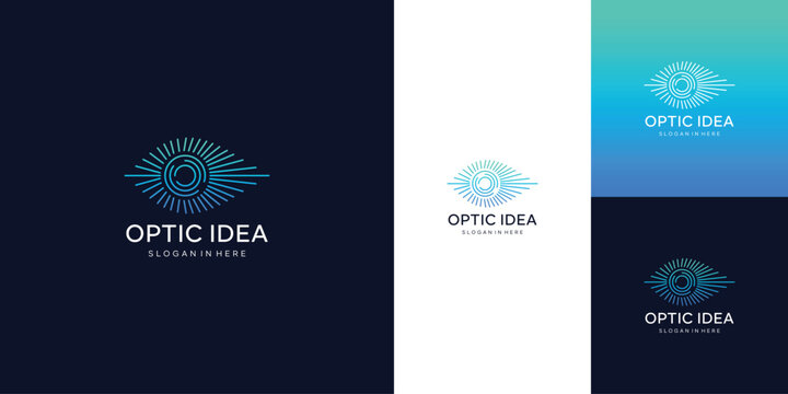 Eye digital technology logo design , cyber symbol. lens aperture positions. Retina scan eye icons collection, Simple vector template