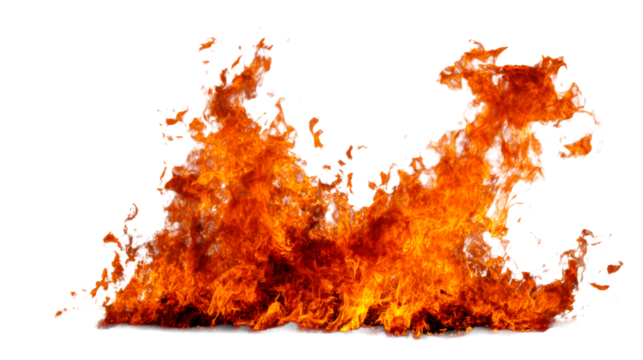 Dynamic flame display with vibrant orange and red colors