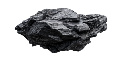 Large black rock on a transparent background