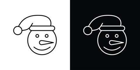 Snowman head icon design vector art Illustrations
