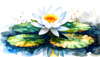 Stunning Water Lily in Bloom with Serene Water Reflection