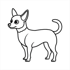 Simple line drawing of a chihuahua dog standing