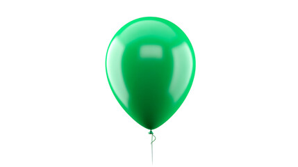 Green balloon on a transparent background for festive occasions