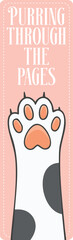 Purring Through The Pages - Cute Cat Paw Bookmark Design