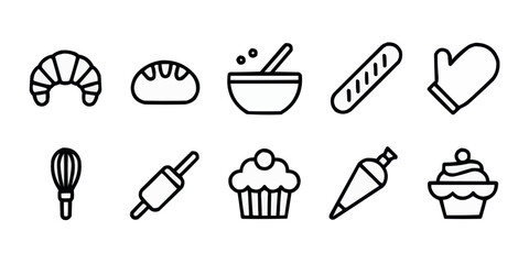 Obraz premium Cohesive Line Icon Set Modern Vector Graphics for UI UX Design and Development