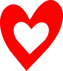 Heart icon.Grunge rough brush stroke romance love element pack for collage.Heart, love, romance or valentine's day red vector icon for apps.Various different hand drawn heart icon love collection.