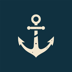 Vintage anchor illustration on a dark background, symbolizing maritime themes and adventure