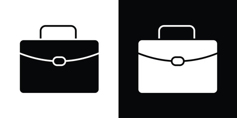 Briefcase icon. Vector illustration. Flat design.