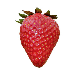 Isolated rotated strawberry on transparent background 3d illustration