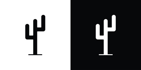 Cactus icon. Vector illustration. Flat design.