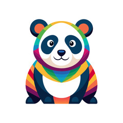 panda colorful silhouette vector art illustration