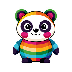 panda colorful silhouette vector art illustration