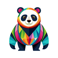 panda colorful silhouette vector art illustration © Jadab Chandra Ray