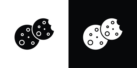 Cookie icon. Vector illustration. Flat design.