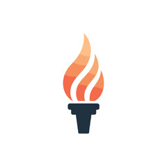 Stylized torch icon with vibrant flames representing inspiration and achievement