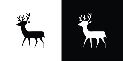 Deer icon. Vector illustration. Flat design.