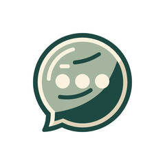 Modern speech bubble icon with a green color palette, symbolizing communication and dialogue