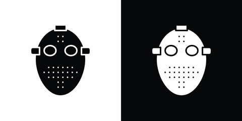 Hockey mask icon. Vector illustration. Flat design.