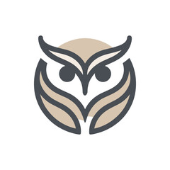 Stylized owl logo featuring elegant lines and a circular background, suitable for branding