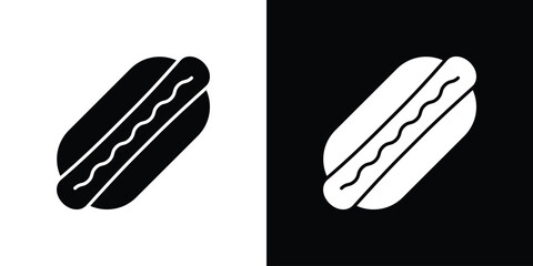 Hotdog icon. Vector illustration. Flat design.