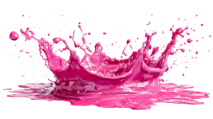 Vivid pink paint splash creating dynamic waves on a clean background