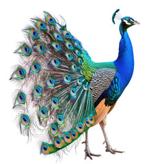 Obraz premium Peacock in profile, vibrant plumage (2)