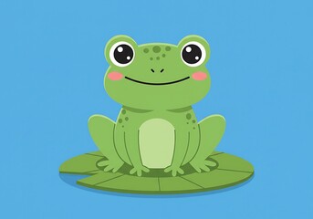Fototapeta premium green frog on a white background