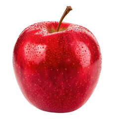 Red apple, whole, isolated, wet