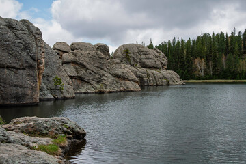 lake and rocks in South Dakota 
