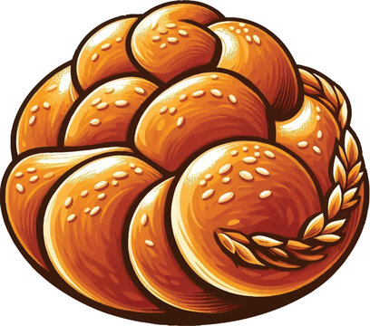 recommend clip art: a vector clipart of a Challah bread for hanukkah