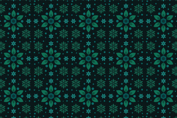 Abstract Pattern With Green Flowers
