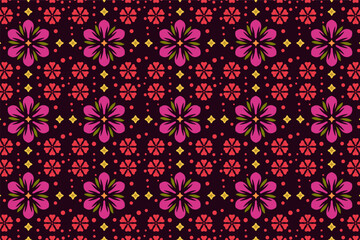 Abstract Pattern With Purple Flowers