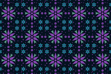 Abstract Pattern With Purple Figures