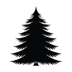 Obraz premium Black silhouette of a pine tree with jagged branches