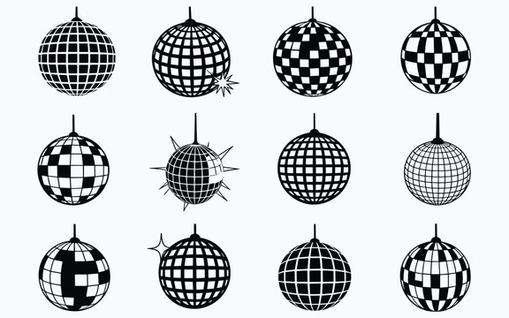 Geometric Sphere Vector Pack &ndash; Black & White Globes Featuring Abstract Patterns and Optical Designs