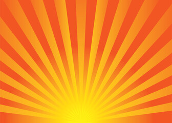 Here's a vibrant vector illustration capturing the warm, bright burst of orange and yellow sun rays in an abstract summer sky