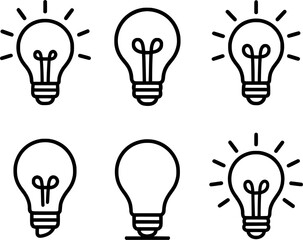 Light Bulb Idea Icon Set for Innovation Concepts 