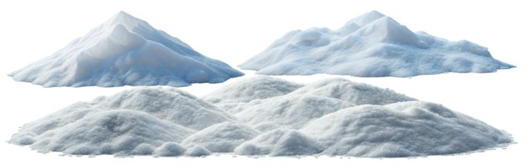 Piles of white granular snow resembling mountain peaks in a winter landscape background image