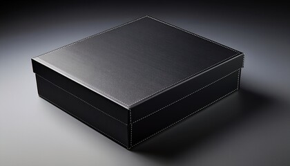 black box with dashed outline in minimalist design for packaging