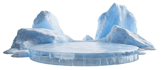 Majestic ice formations and glaciers create serene frozen landscape in stunning natural scenery
