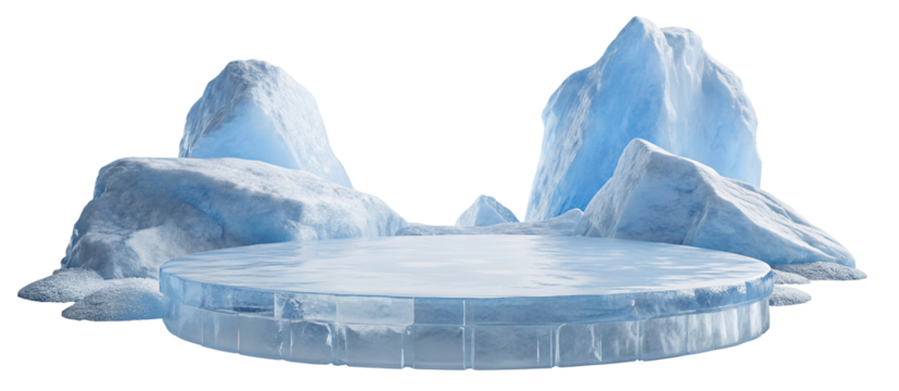 Majestic ice formations and glaciers create serene frozen landscape in stunning natural scenery