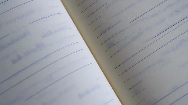 Open notebook with faint lines