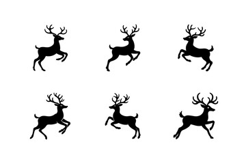 reindeer jumping vector illustration