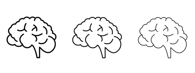 Brain icon linear style sign for mobile concept and web design.