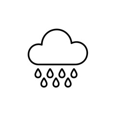 Obraz premium Simple outline icon of a cloud raining water droplets