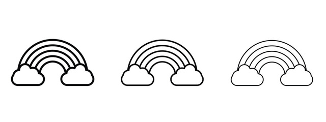 Cloud rainbow icon linear style sign for mobile concept and web design.