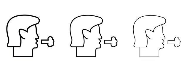 Cough icon linear style sign for mobile concept and web design.