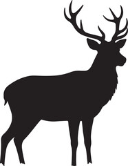 Christmas Decorative element Lighted deer icon in silhouette on white background