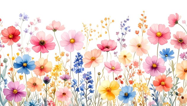 Colorful floral border